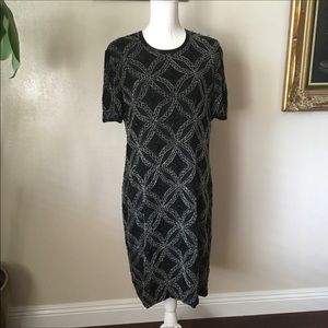 Papell boutique VTG sequin bead black sheath size 14 EUC